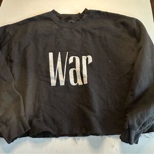 Miguel War & Leisure Sz Large Album Pullover Black Distressed NWOT